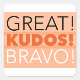 Super! Kudos! Bravo! Aufkleber