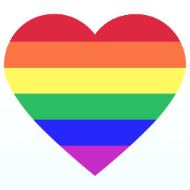 Super lebendige, lebendige, farbenfrohe LGBTQ-Rege Herz-Aufkleber