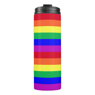 Super lebhafte lebendige Farben Schwule Pride Rege Thermosbecher