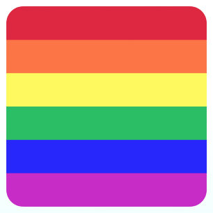 Super lebhafte und bunte Farben Schwulen Stolz Reg Quadratischer Aufkleber