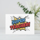 Super Lehrer Comic-Stil Dankeskarte (Stehend Vorderseite)