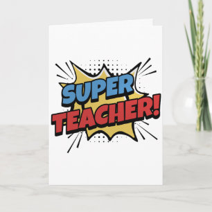 Super Lehrer Comic-Stil Karte