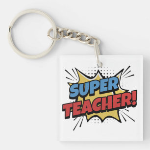Super Lehrer Comic-Stil Schlüsselanhänger