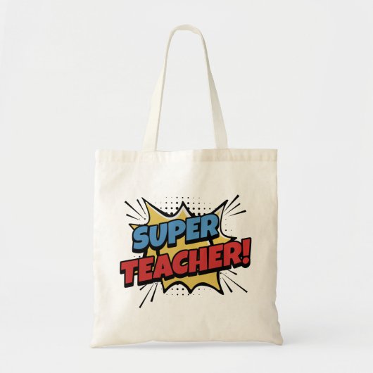 Super Lehrer Comic-Stil Tragetasche (Vorne)