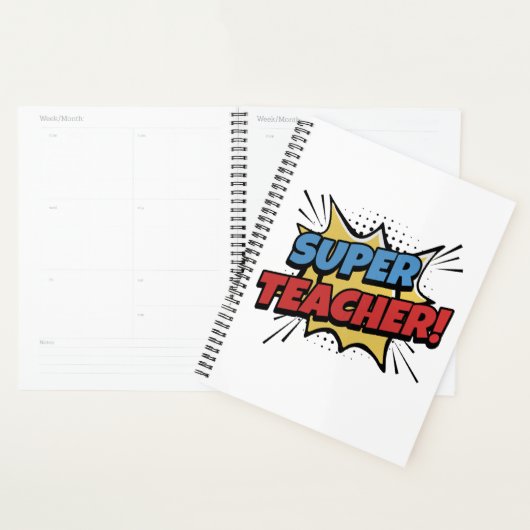 Super-Lehrer im Comic-Stil Planer (Anzeige)