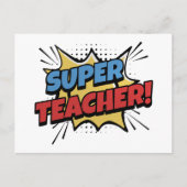 Super-Lehrer im Comic-Stil Postkarte (Vorderseite)