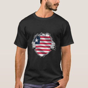 Super Liberian Heritage Proud Liberia Roots Flag T-Shirt