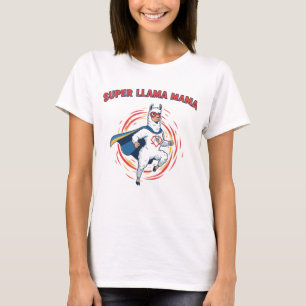 Super Llama Mama Dynamisches Superhelden-Design T-Shirt