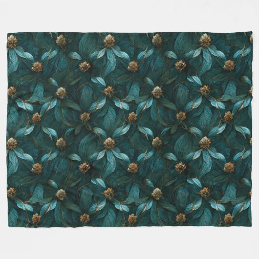 Super Luxe Aquamarin & Gold Fleecedecke (Vorderseite (Horizontal))