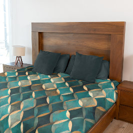 Super Luxe Aquamarin & Gold Fleecedecke