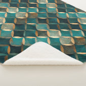 Super Luxe Aquamarin & Gold Sherpadecke (3/4)