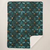 Super Luxe Aquamarin & Gold Sherpadecke (Vorderseite)