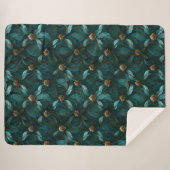 Super Luxe Aquamarin & Gold Sherpadecke (Vorderseite (Horizontal))