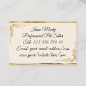 Super Luxury Black Gold Monogram Visitenkarte (Rückseite)