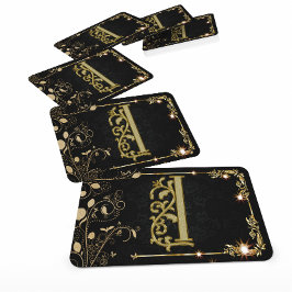 Super Luxury Black Gold Monogram Visitenkarte