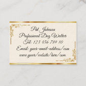 Super Luxury Black + Gold Monogram Visitenkarte (Rückseite)