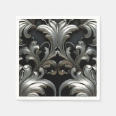 Super Luxury Silver Blätter Design Serviette (Vorderseite)