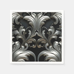 Super Luxury Silver Blätter Design Serviette