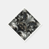 Super Luxury Silver Blätter Design Serviette (Ecke)
