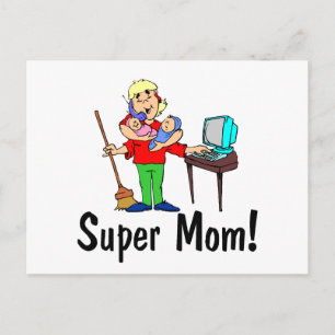 Super-Mama (4 Arme) Postkarte