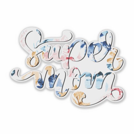 Super Mama Aufkleber (Vorderseite)
