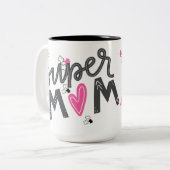 Super Mama Autismus-Schätzung Kaffeetasse (Vorderseite Links)