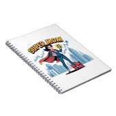 Super Mama | Berufstätige Superheldin Comic-Art Notizblock (Rechte Seite)