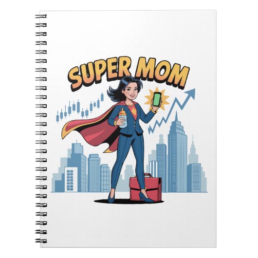 Super Mama | Berufstätige Superheldin Comic-Art Notizblock (Vorderseite)