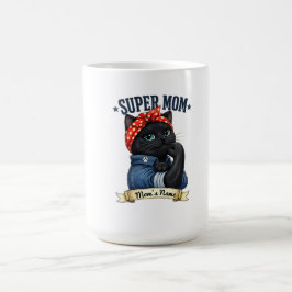 Super Mama Black Cat – Muttertagsshirt Kaffeetasse