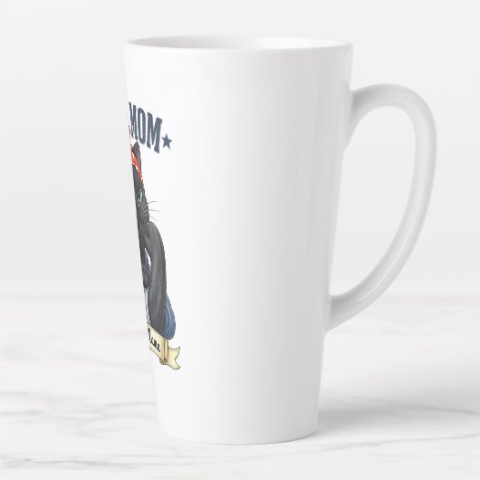 Super Mama Black Cat – Muttertagsshirt Milchtasse (Rechts)
