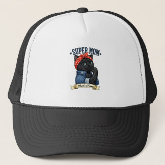 Super Mama Black Cat – Muttertagsshirt Truckerkappe