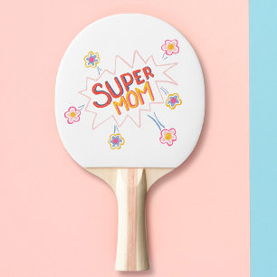 Super Mama Blume Comic Blase Muttertag Tischtennis Schläger