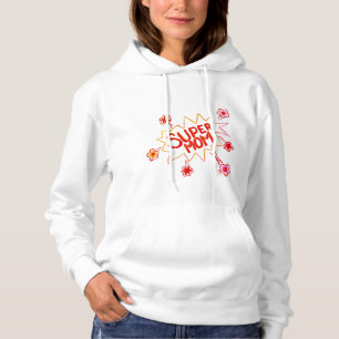Super Mama Blume Comic Blase Zeichnend Mutter Hoodie