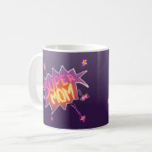 Super Mama Blume Neon Comic Blase Muttertag Kaffeetasse (Vorderseite Links)