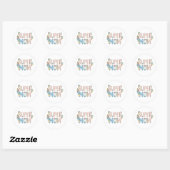 Super-Mama-Blumen-Text-Design Runder Aufkleber (Blatt)