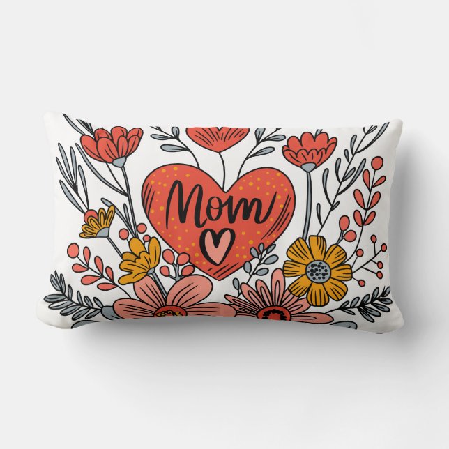 Super Mama Blumenkissen Lendenkissen (Vorderseite)