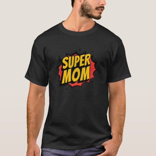Super Mama Comic Buch Superhelden Muttertag T-Shirt (Vorderseite)