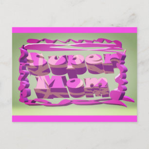 Super-Mama-Design zum Muttertag und Geburtstagen   Postkarte