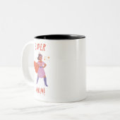 Super-Mama-ermutigender-Superheld-Mutter-Geschenk- Zweifarbige Tasse (Vorderseite Links)