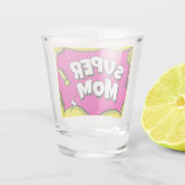 "Super Mama" Farbiges Comic Buch Pop Kunst Schnapsglas (Rückseite)