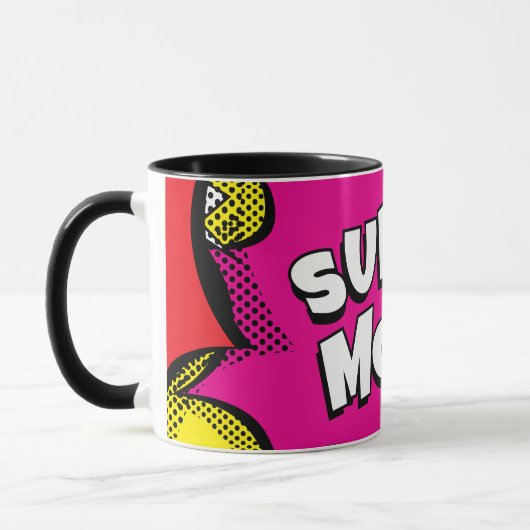 "Super Mama" Farbiges Comic Buch Pop Kunst Tasse (Links)