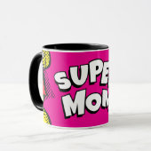"Super Mama" Farbiges Comic Buch Pop Kunst Tasse (Vorderseite Links)