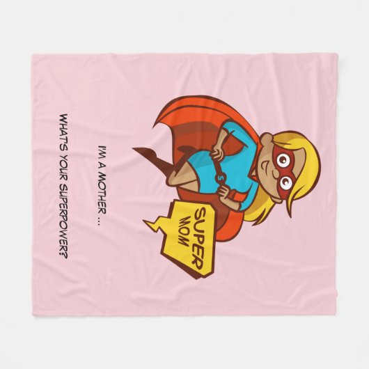 Super-Mama Fleecedecke (Vorderseite (Horizontal))