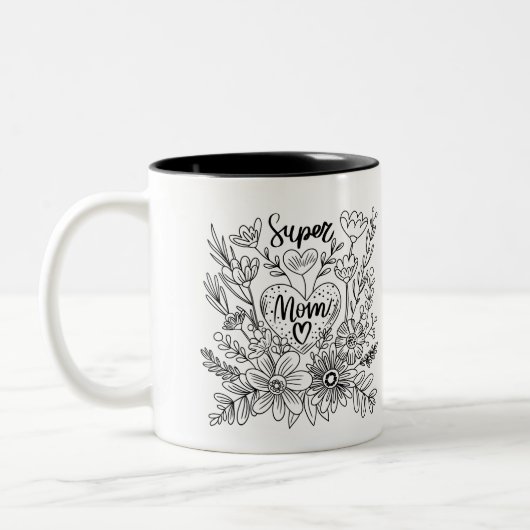 Super Mama Floral Tasse (Links)