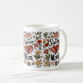 Super Mama Floral Tasse (VorderseiteRechts)