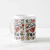 Super Mama Floral Tasse (Vorderseite Links)