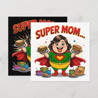 Super-Mama Foodie Lustige Cartoon Einladung