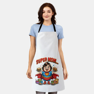 Super-Mama Foodie Lustige Cartoon Schürze