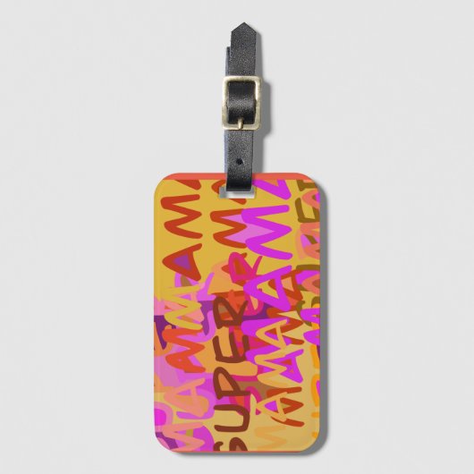 Super mama gepäckanhänger (Vorderseite Vertikal)