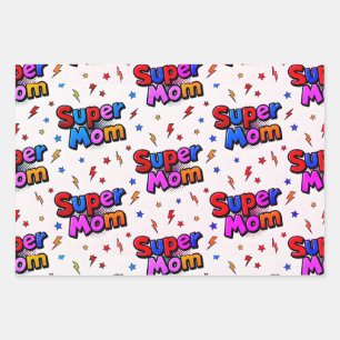 Super Mama Geschenkpapier Set